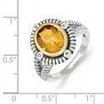 thumbnail image 3 of 14K/Silver Two-Tone Sterling Silver With 14K Citrine Diamond Ring (Size 8) Made In Thailand qtc1433-8, 3 of 3