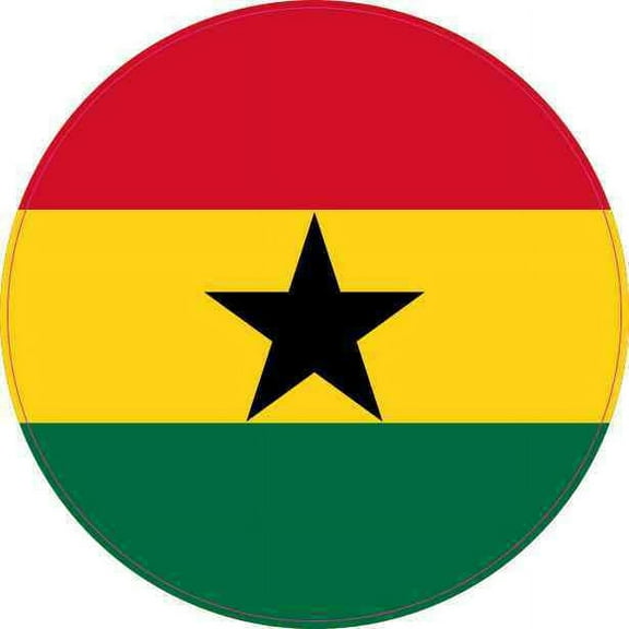 4inx4in Round Ghana Flag Sticker Vinyl Vehicle Decal Travel Hobby Stickers