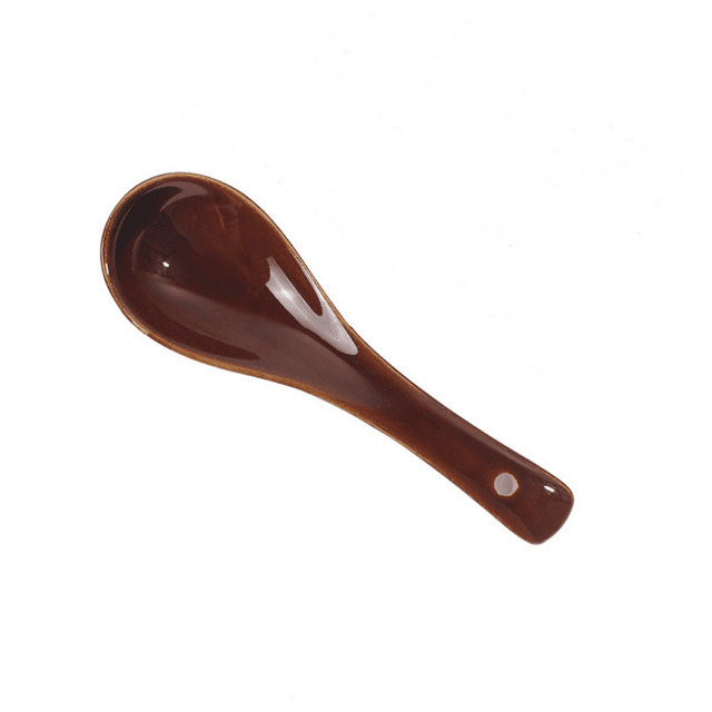 6 PCS Japanese Retro Soup Spoons Ceramics Soup Spoons Japanese Style Rice Spoon Flatware Asian Chinese Serving Spoons Appetizers Tableware Meal Partner for Tasting, Style 9