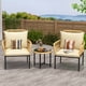 thumbnail image 5 of 3-piece bistro set - outdoor sectional muebles con wicker sillas, mesa, y beige cushions para garden, backyard, y deck, 5 of 10