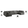 thumbnail image 6 of Meridian Furniture Plush Grey Velvet Standard Modular Sectional, 6 of 9
