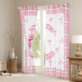 thumbnail image 3 of Feelyou Teens Ribbon Monogrammed Black Out Curtains, Pink Initial Letter C Curtains Pack of 2 (42x63 Each), Cartoon Cute Plaid Bedroom Curtains, Blackout Curtains Bedroom Decor, 3 of 6