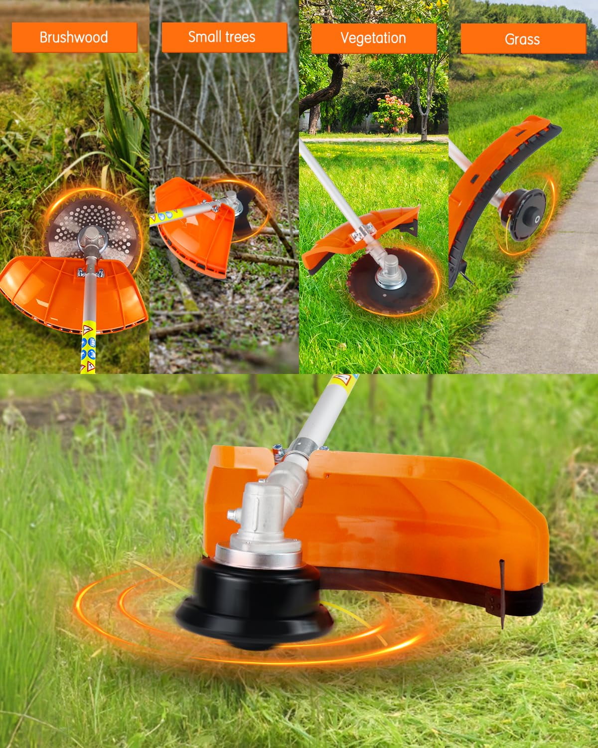 4-in-1 Gas Weed Eater, 31cc 4-Cycle String Trimmer, 1.5HP Heavy Duty Weed Wacker ,17" Grass Trimmer, Lightweight with Shoulder Strap for Lawn Garden Tough Yards