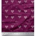 thumbnail image 1 of Soimoi Pink polyester Crepe Fabric Insect & Floral Heart Decor Fabric Printed BTY 52 Inch Wide, 1 of 3