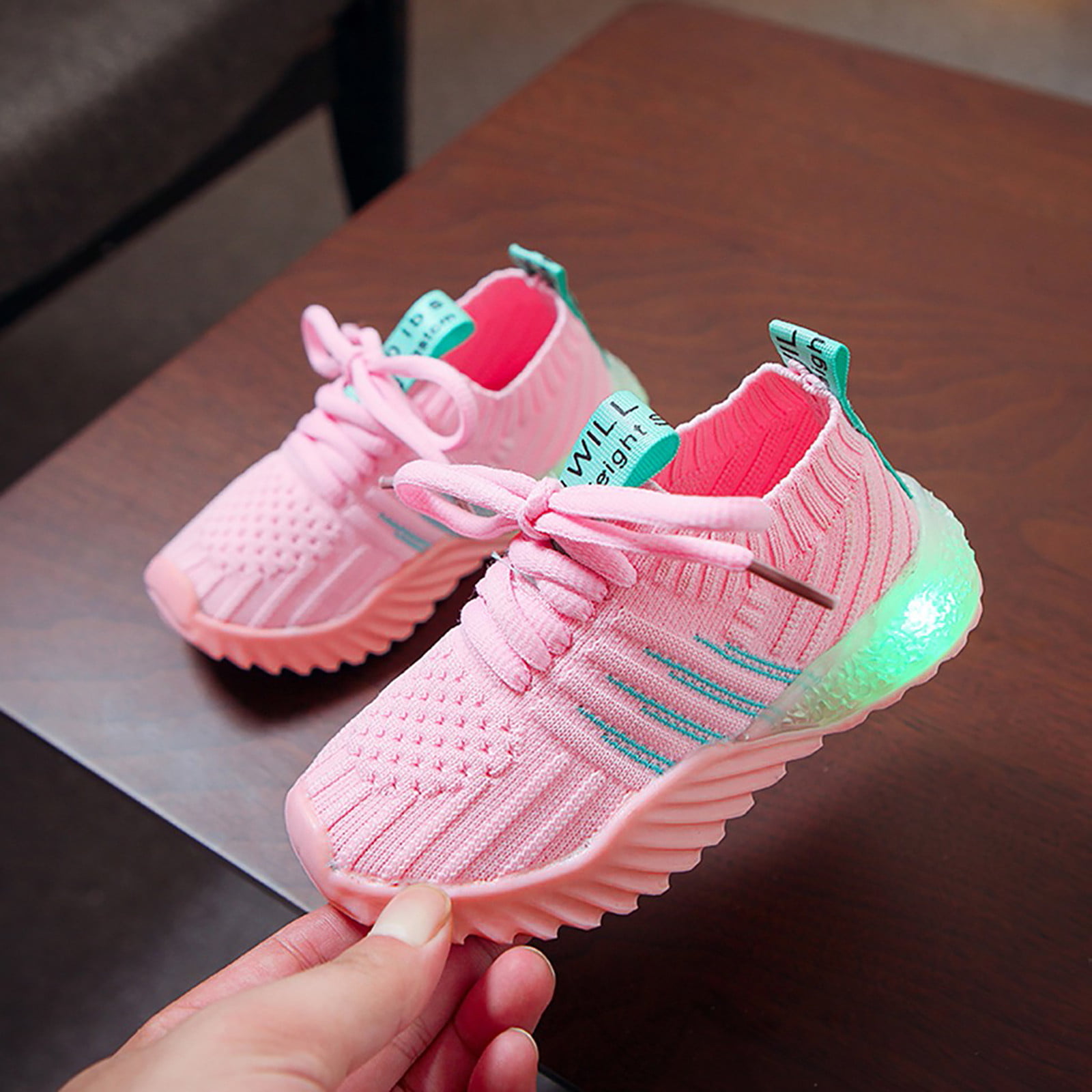 Children Kids Baby Girls Boys Candy Color Led Luminous Sport Sneakers Shoes C98 
