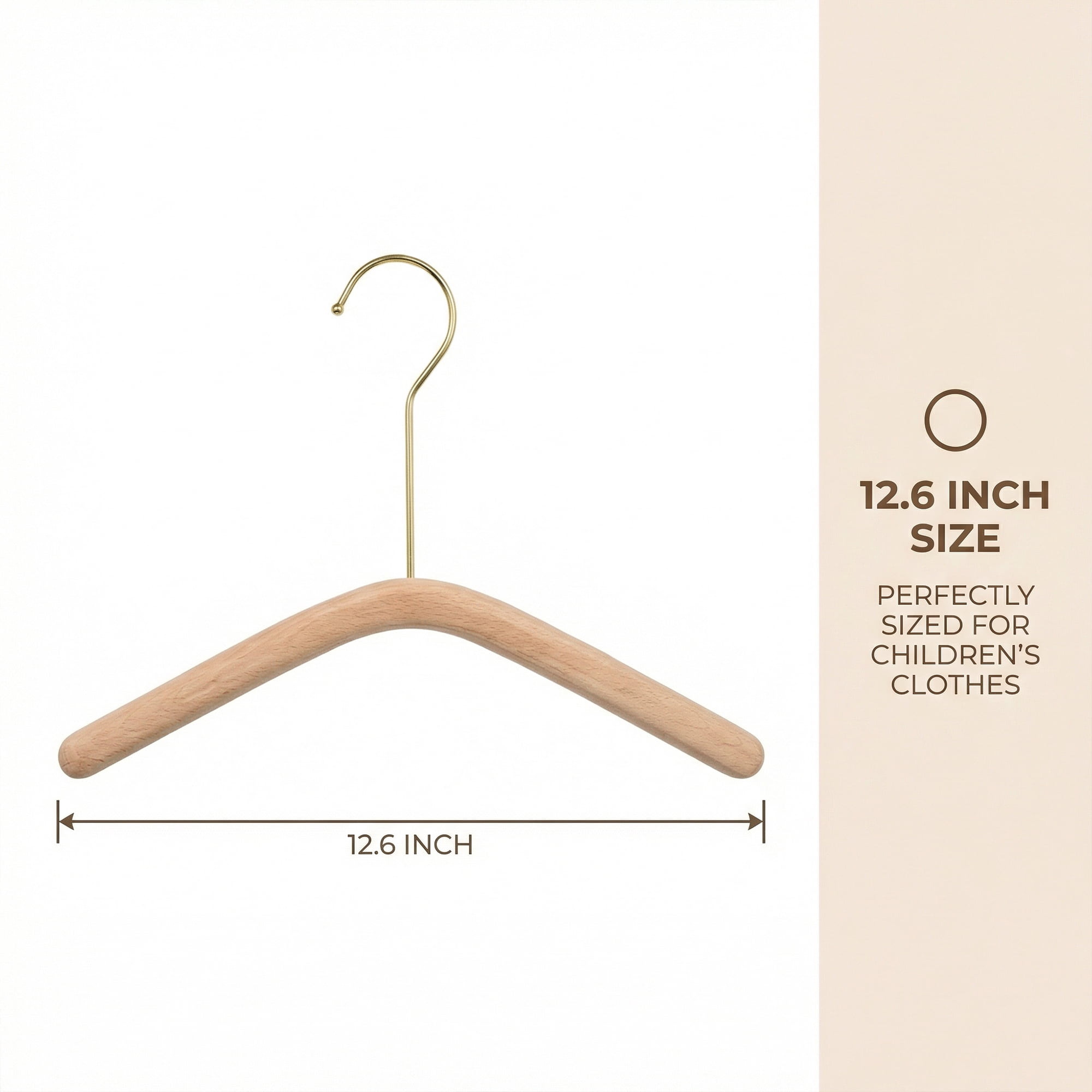 Unique Bargains 2Pcs Wood Nonslip Space Saving Hangers Gold