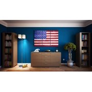American Flag Canvas Wall Art Decor - 3 Piece Set - Large Decorative Multi Panel Split Prints - Rustic Wood Look for Dining & Living Room, Kitchen, Bedroom & Office (2840 - American Flag, 24x36)
