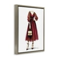 thumbnail image 4 of Stupell Industries Maroon Fashion Gown Fashion Painting Brown Floater Framed Canvas Art Print Wall Art, 17 x 21, 4 of 10
