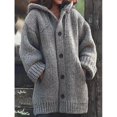 thumbnail image 4 of Cárdigan de punto para mujer, cárdigan de manga larga de gran tamaño, Top para mujer, fiesta Formal diaria, BallKhaki, 4 of 4
