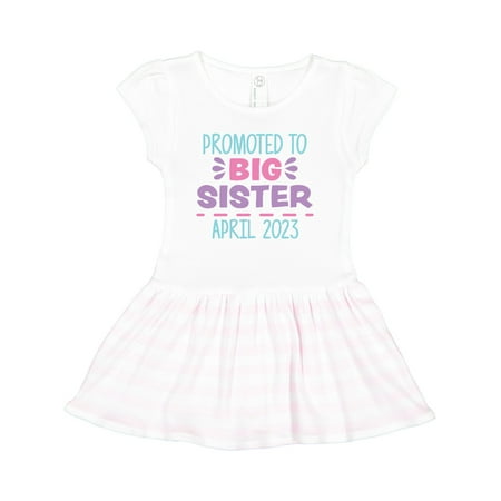 

Inktastic Promoted to Big Sister April 2023 Gift Toddler Girl Dress