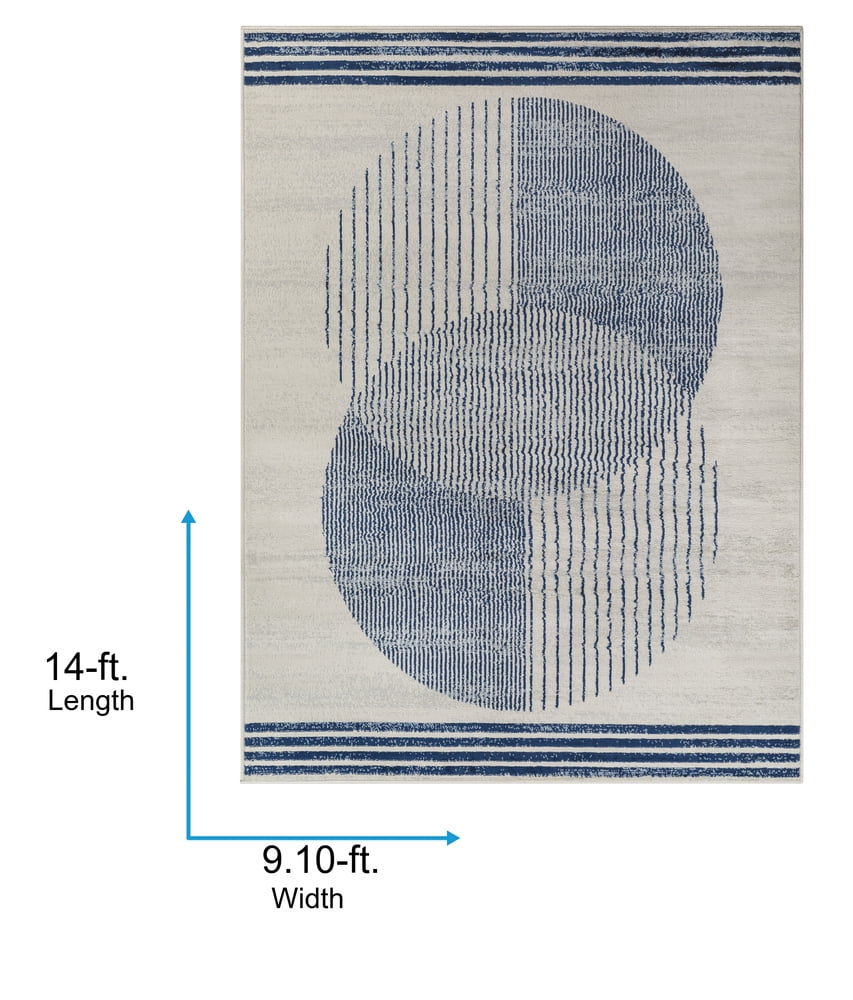 Livabliss Area Rugs for Living Room, 10x14 Floransa Modern Cream Rug, Bedroom Dining Room Home Decor Stain Resistant Carpet (9'10" x 14')