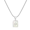 thumbnail image 1 of Cadena de hueso de serpiente de acero inoxidable, collar de 26 letras, colgante de letra mayúscula de concha cuadrada de estilo europeo y americano para mujer ins, 1 of 6