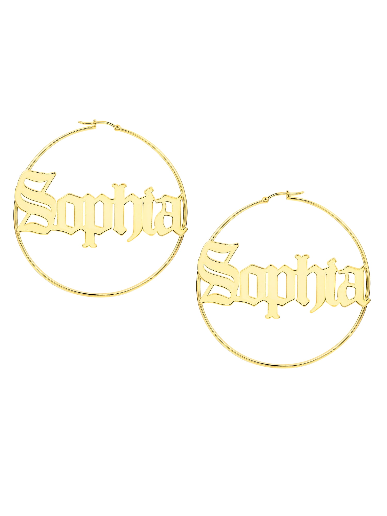 Personalized Planet Women's Old English Name Hoop - Oversized