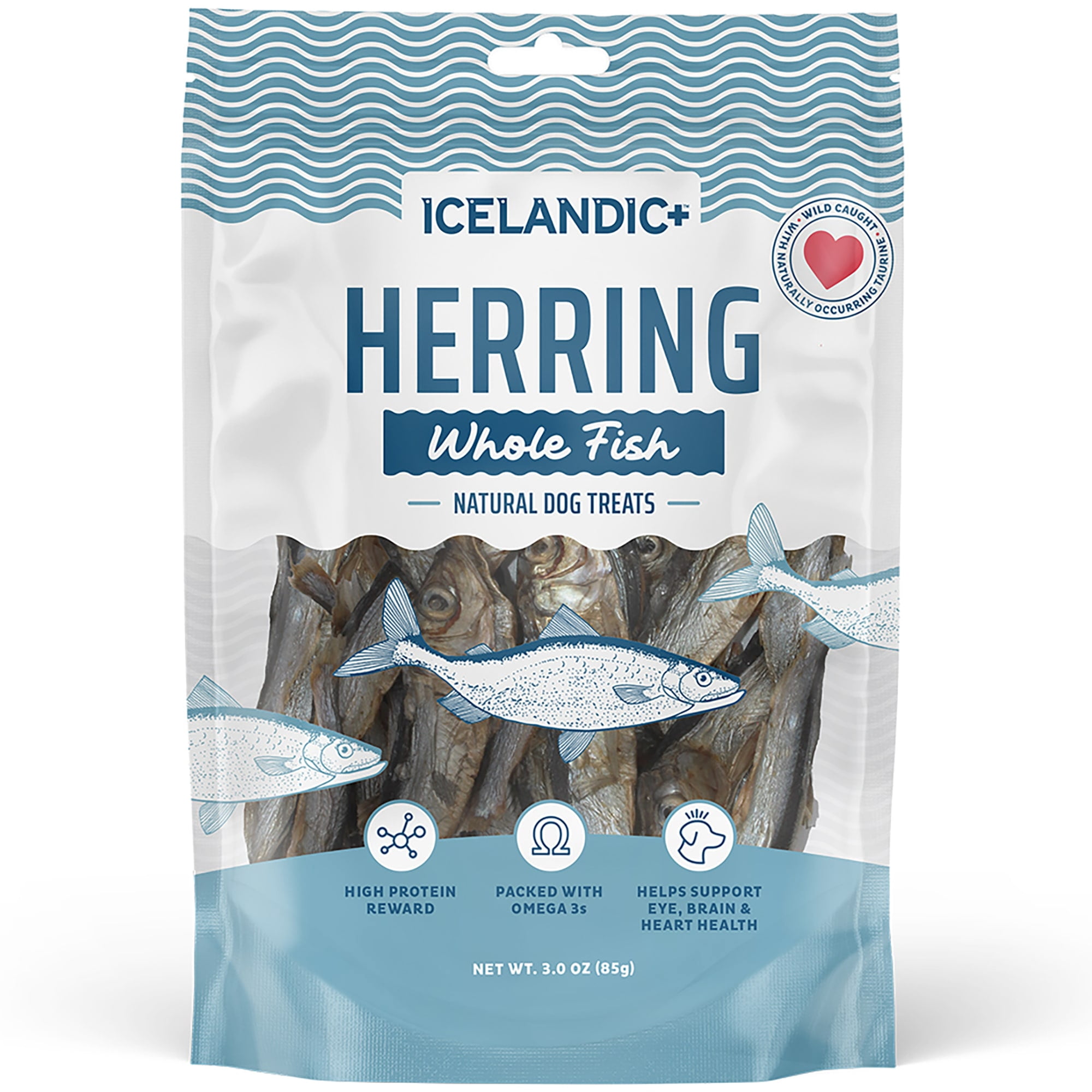 Icelandic+ Whole Fish Herring - 9oz Bag - Dog Treats, Pure Wild