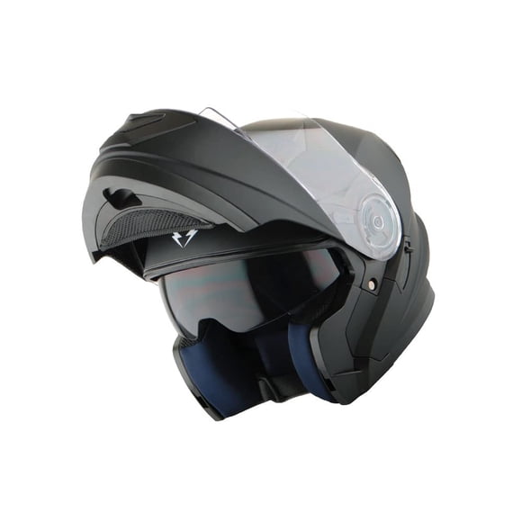 1Storm Nuevo casco modular de cara completa para motocicleta, protector solar con doble visera: negro mate