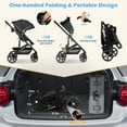 thumbnail image 6 of babyeap 2 in 1 Baby Stroller,Foldable Lightweight Carriage Reversible Bassinet Pram for Toddler,Travel Stroller with with Cup Holder,Black, 6 of 10