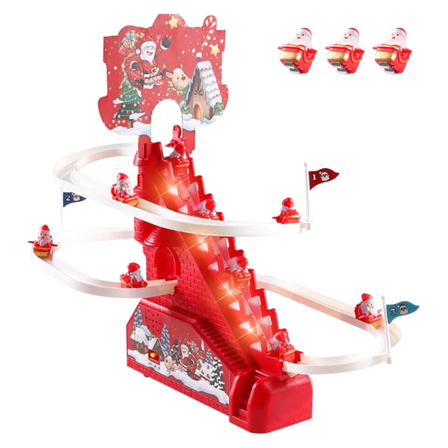 Tobogán eléctrico de pista de estilo navideño juguete musical Montessori para niños