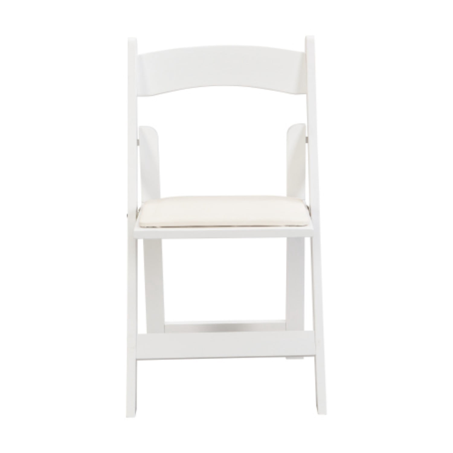 Folding Chairs Set of 4, Upholstered Folding Dining Chairs with Solid Wood Frame, PU Leather Cushion, Space-Saving Portable Chairs, Beige & White