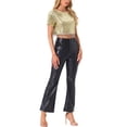 thumbnail image 2 of INSPIRAR CHIC Blusa de Mujer con Lentejuelas Brillantes de Manga Corta Cortada Cuello Redondo con Flecos para Fiesta de Cóctel Brillante Talla XL Dorado, 2 of 5