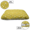 thumbnail image 3 of Flower Pet Bed, Pattern with Tiny Anemones and Branches, Chew Resistant Pad for Dogs and Cats Cushion with Removable Cover, 24" x 39", Earth Yellow White, by Ambesonne, 3 of 4