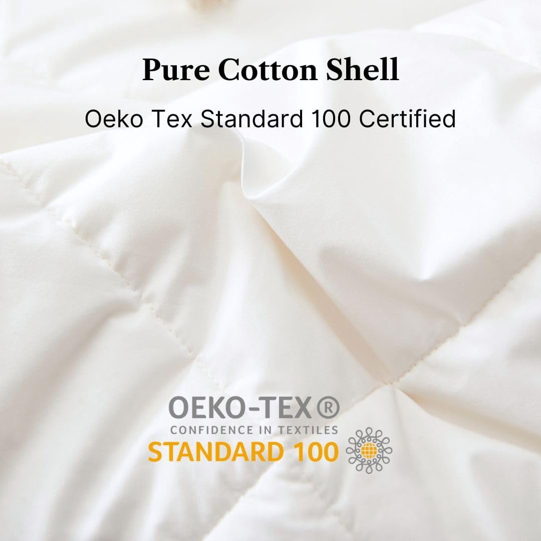 Feather Down Comforter Queen Size, Made in Canada Hotel Duvet Insert 240TC OEKO Tex Cotton Shell