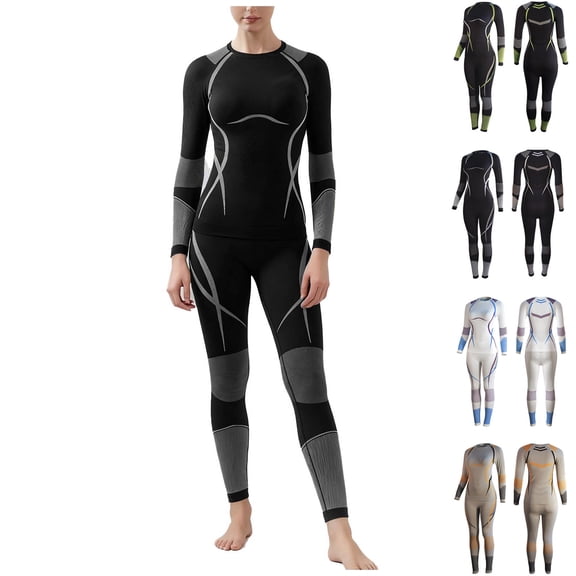 Feancey Women's Ski Base Layer Set Thermal Compression Underwear Moisture Wicking Warm Long Johns for Snowboarding & Cold Weather Green M