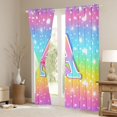 thumbnail image 4 of Homewish Cartoon Bowknot Monogrammed Black Out Curtains, Initial A Letter Curtains Pack of 2 (42x63 Each), Glitter Stars Rainbow Bedroom Curtains, Blackout Curtains Bedroom Decor, 4 of 6