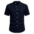 thumbnail image 7 of Sakmal Breathable Button Down Shirts for Men Short Sleeve Tshirts Blue Solid Shirts for Men S, 7 of 7