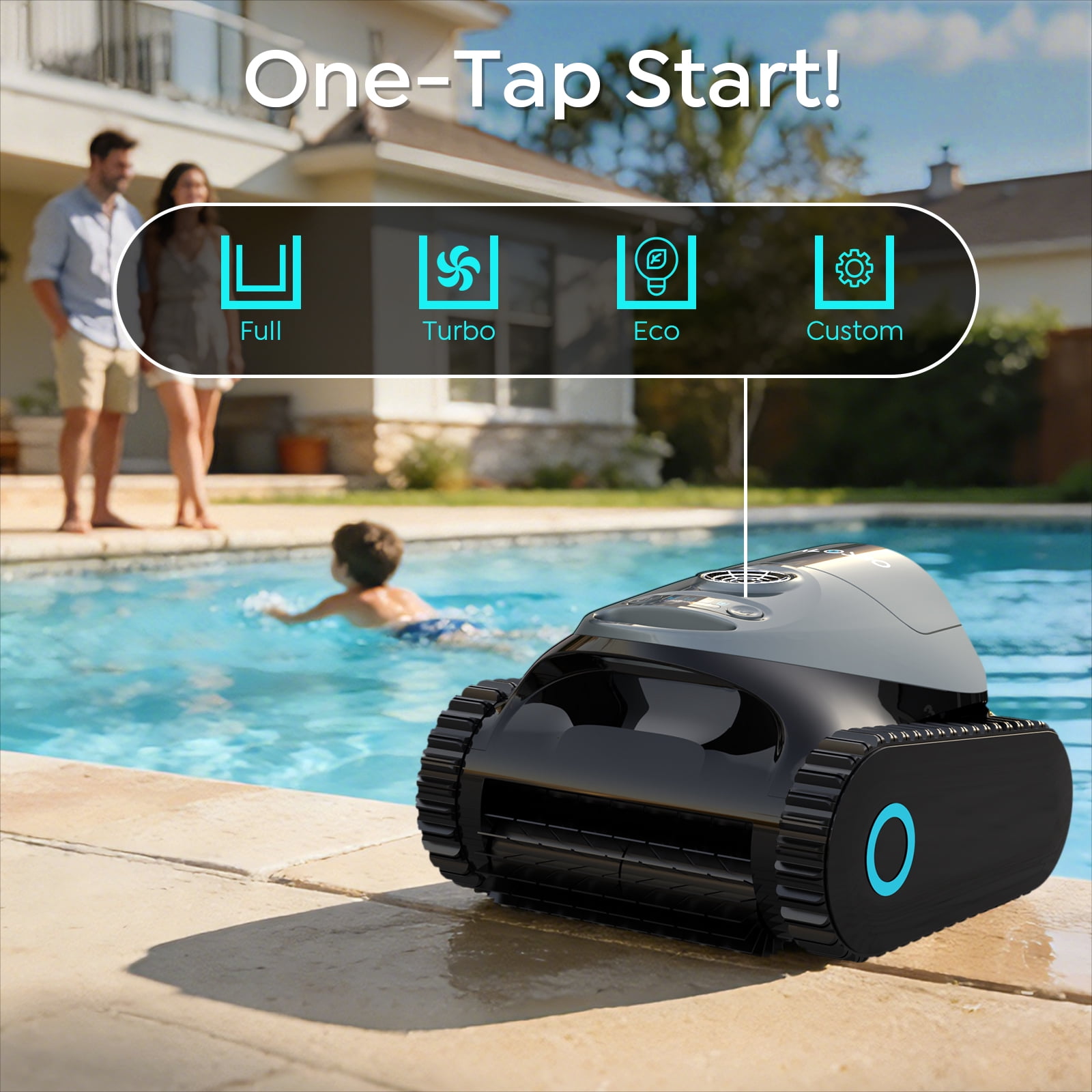 (2026 new)Talosbo C1 Cordless Robotic Pool Vacuum Cleaner with Wall &Waterline Cleaning, for Inground Pools Up to 1615 sq.ft, 180 Min,Dual Filtration, Smart Navigation, App Support