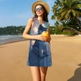 thumbnail image 2 of Ratiio Cloud Wolf Pattern Women's Sleeveless Dress - Casual Summer Dress with Pockets, Above Knee Length, Round Neck, Ideal for Beach, Vacation, Work, 2 of 8