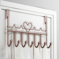 thumbnail image 4 of Door Hooks, Over The Door Hooks, Waterproof Rustproof No Punch Holes Storage Hooks for Bathroom Bedroom Entryway, Durable Iron Material, Gold and Rose Gold Finish, 4 of 7