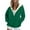Green, variant on Brondbend Women's Winter Jackets Hooded Fleece Jacket Women Full Zipper Solid Color Long Sleeve Drawstring Pullover with Front Pocket Loose Warm Thick Coat Comfortable