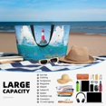 thumbnail image 6 of KLL Lighthouse Sea Port Print Large Beach Tote Bag Women Waterproof Sandproof Zipper Beach Tote Bag for Pool Gym Grocery Travel with Wet Pocket, 6 of 7