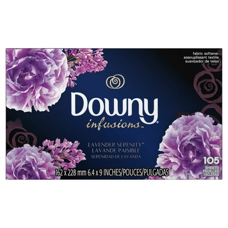 Downy Infusions Lavender Serenity Fabric Softener Dryer Sheets, 105 count