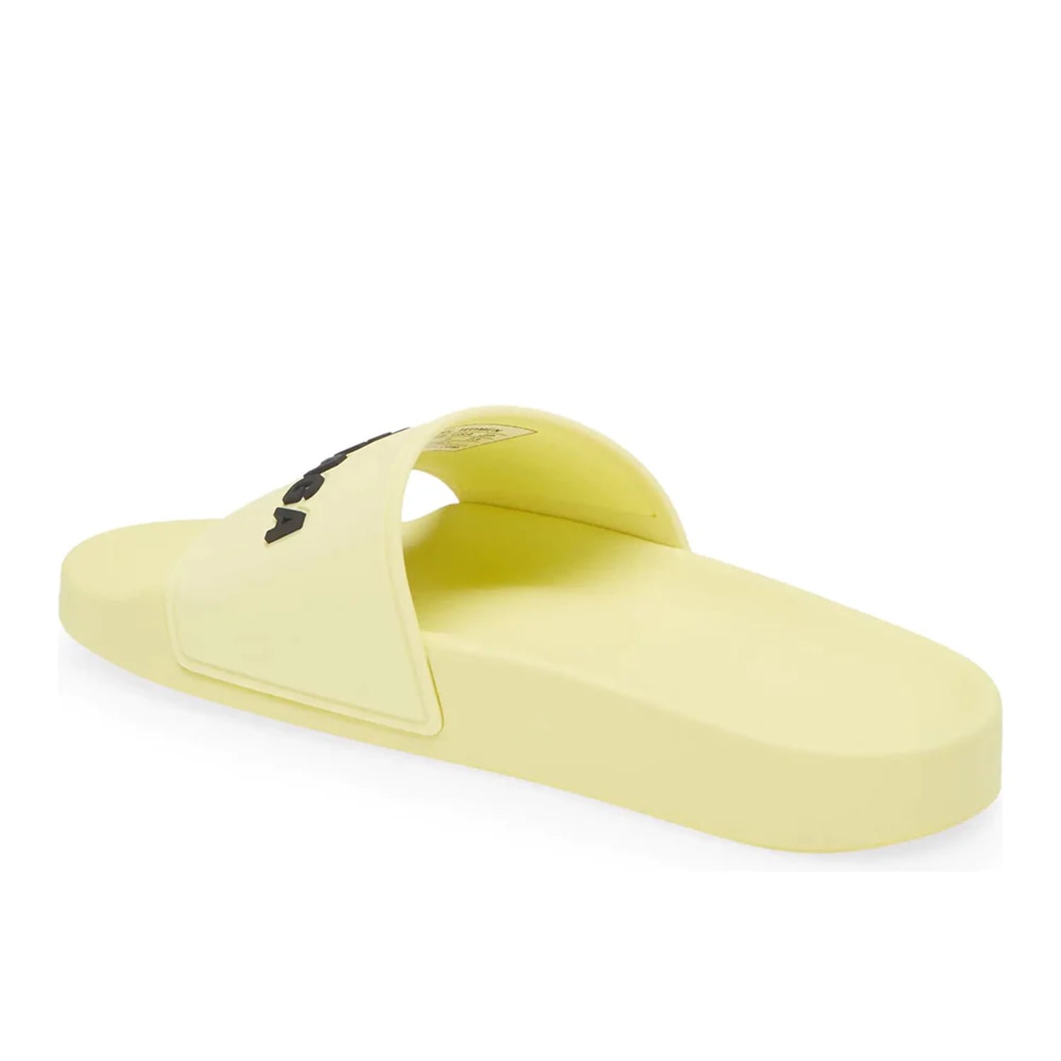 Balenciaga Women's Logo Rubber Pool Slide Sandals in Yellow Balenciaga Women's Logo Rubber Pool Slide Sandals in Yellow