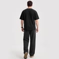 thumbnail image 4 of Mens Sweatpants Baggy Loose Fit Raw Hem Pants Casual Drawstring Pants Y2K Wide Leg Stretchy Pants with Pockets, 4 of 8