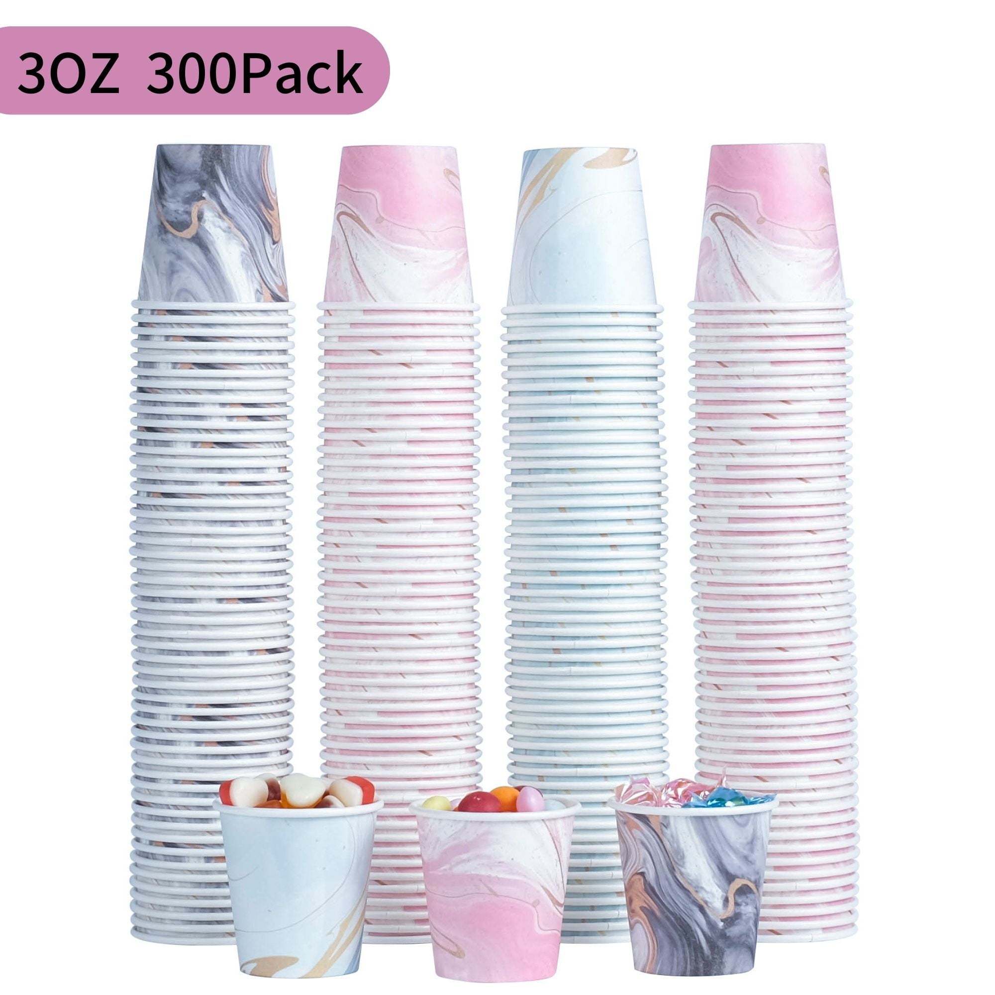 Lamosi 300 Packs 3 oz Paper Cups Disposable Bathroom Cups Mouthwash
