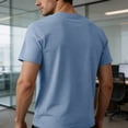 thumbnail image 6 of Ceisia Men's Slub Cotton Short Sleeve Henley T-Shirt With 3 Buttons Blue L Gift, 6 of 7