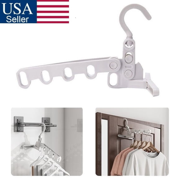 Folding Clothes Drying Rack with 5 Holes,Space Saving Laundry and Closet Organizer,Foldable Portable Hanger for Travel,Business Trip,Camping,Hotel