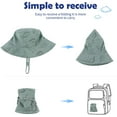 thumbnail image 4 of Zando Beach Baby Sun Hat UPF 50+ Sun Protection Wide Brim Summer Baby Boy Bucket Hats Cute Toddler Sun Hats for Boy Seaweed&nbsp;Blue Dinosaur M, 4 of 9