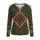 thumbnail image 2 of TaTaai Western Print Blouse Lightweight Soft Women's Fashion Retro Round Neck Long Sleeve Button Detail Loose Casual Spring Daily Wear Top Gift, 2 of 5