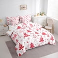 thumbnail image 3 of Manfei Kawaii Xmas Tree 7-Piece Bedding Comforter Set,Happy New Year King Bedding Sets,Red White Snowflake Bed Sheets For Girl Boy,Luxury Bedroom Decor Reversible, 3 of 8