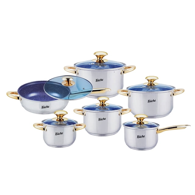 Batería de Cocina Nórdico 12 Piezas Acero Inoxidable Küche B1017