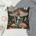 thumbnail image 2 of Nawypu Square Throw Pillow Covers Forest Mushrooms Green Leaves Pillow Cases Decorative for Home Bedroom Sofa Meadow Floral Butterfly Dragonfly Painting Pillowcases Standard Size, 2 of 5