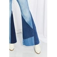 thumbnail image 5 of Women's Color Block Flare Jeans Medium Wash, 5 of 5