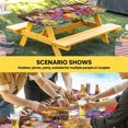 thumbnail image 6 of Spring Flowers Table Cloths for 8 Foot Rectangle Tables, Watercolor Farmhouse Colorful Wooden Grain Patio Waterproof Elastic Fitted Tablecloths, Washable Rectangular Table Cover for Camping, 6 of 8