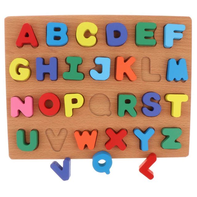 pitrice Wooden Jigsaw Puzzle Board Kids/Baby Cognitive Toy Capital Letters