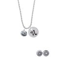 thumbnail image 2 of Delight Jewelry Silvertone Small Jack O'Lantern with Stem Silvertone Script Initial Disc - N - Charm Necklace, 20"+3", 2 of 4