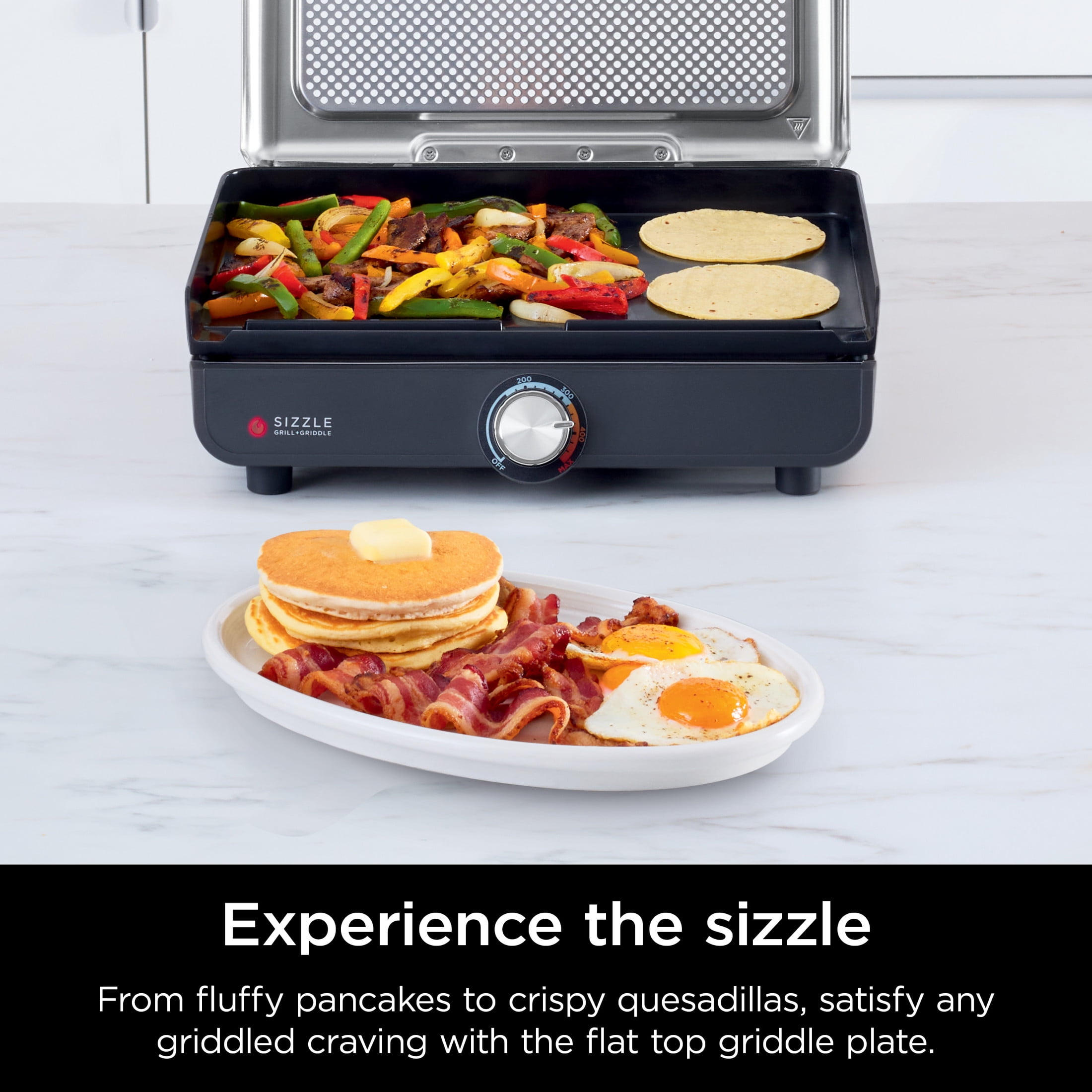 Ninja Sizzle Nonstick Flat Top Griddle Plate, 14'' x 9'', Compatible with Ninja Sizzle, XSKGRDLEPLATE, Gray