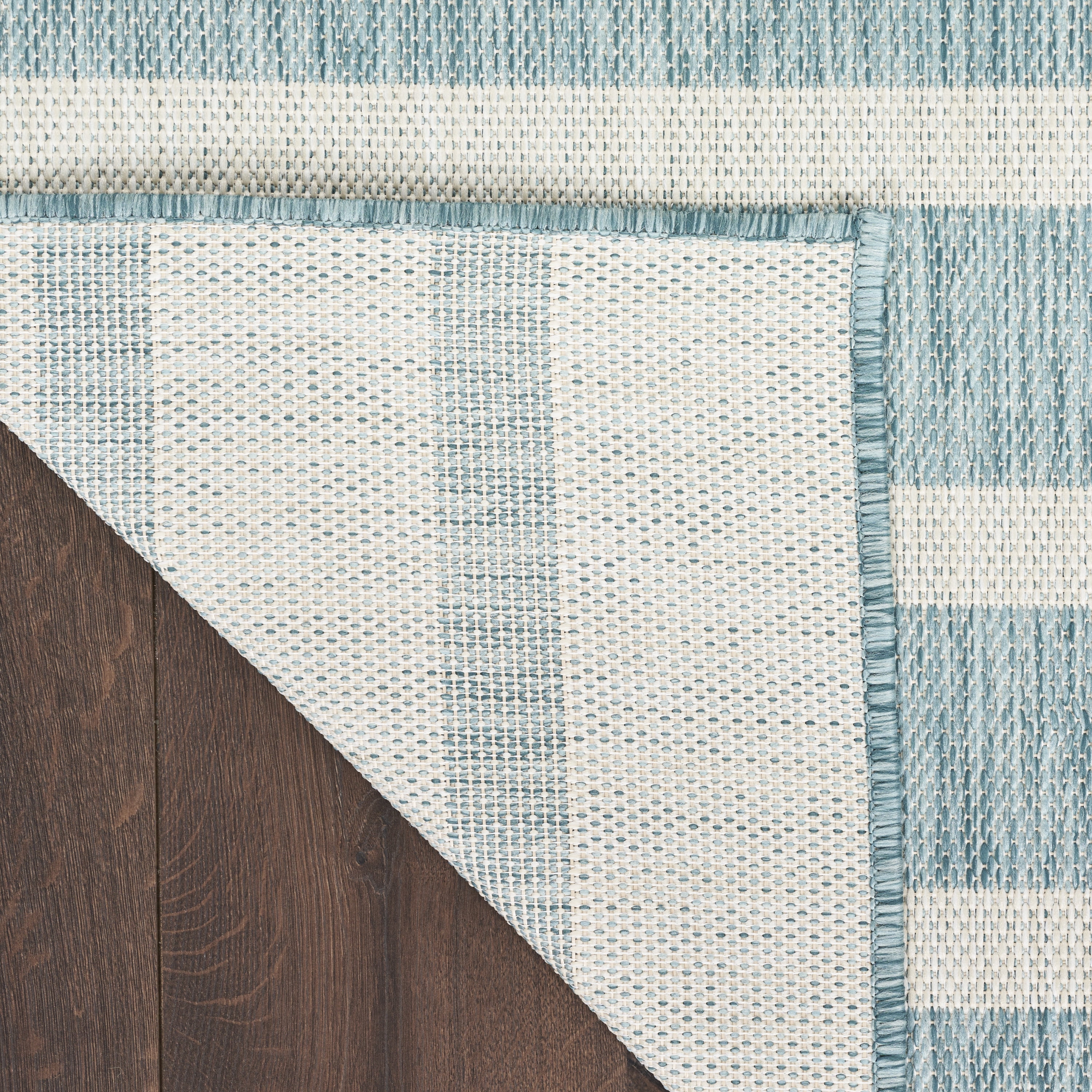 Nourison Positano Indoor/Outdoor Aqua Ivory 8' x 10' Area Rug (8x10)